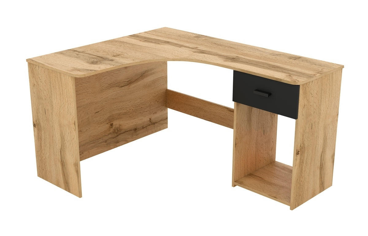 SCHREIBTISCH CANTONE 155x125x75 cm Bürotisch Computertisch, Eiche Wotan - Eiche Wotan, Holzwerkstoff (125/155/75cm) - MASSENO