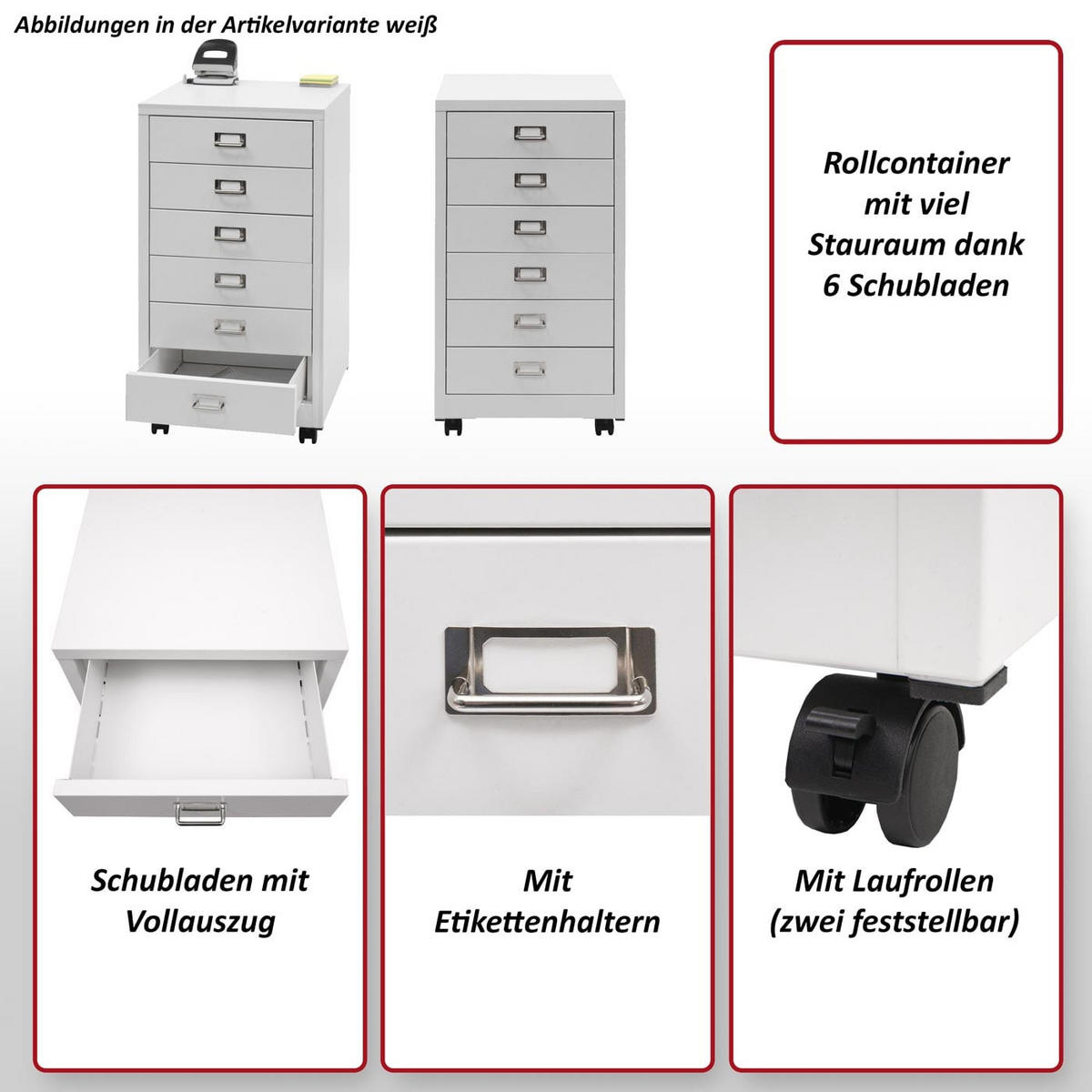 ROLLCONTAINER Anthrazit - Anthrazit, Metall (40/75/41cm) - Jamb