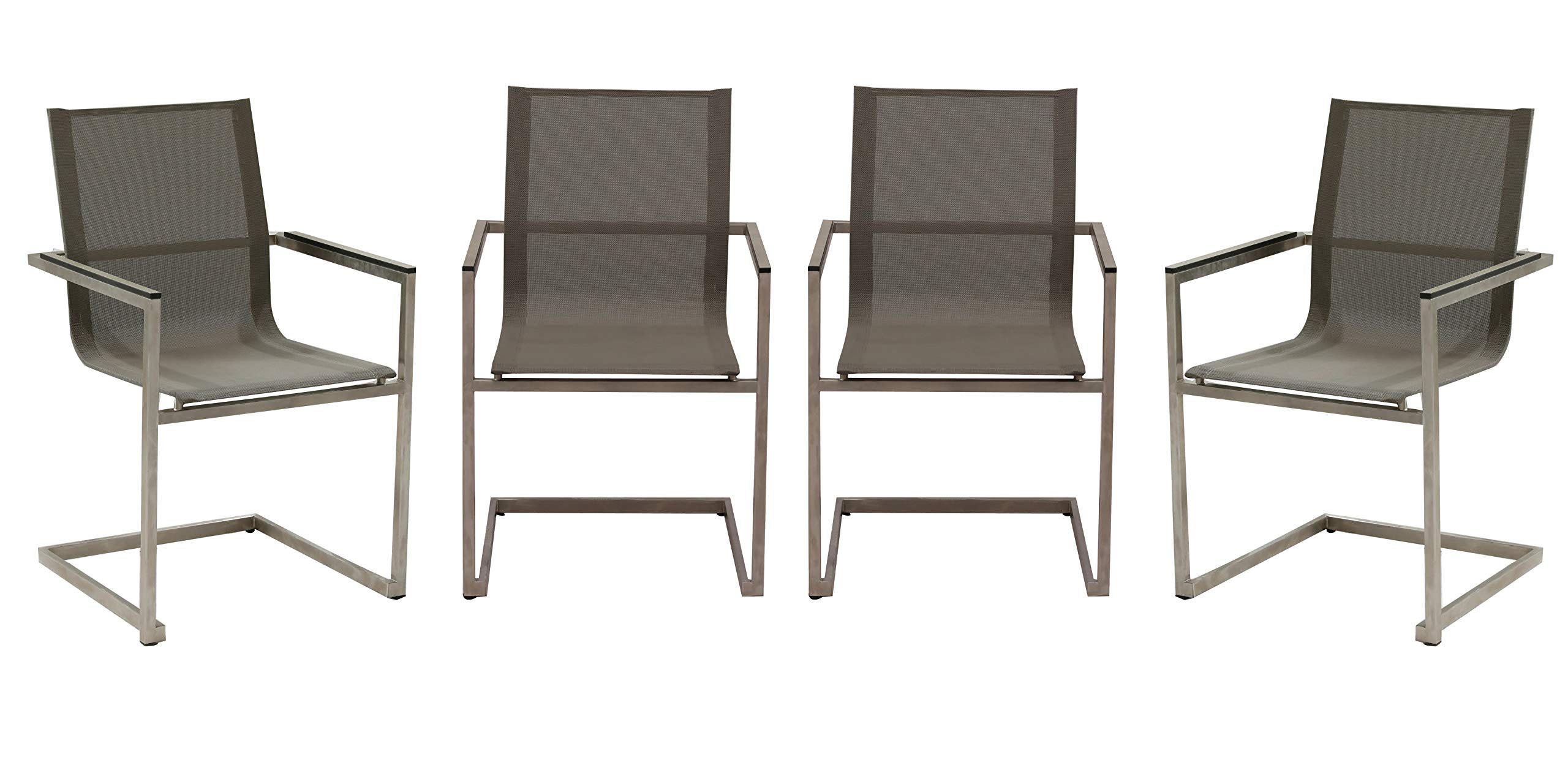 GARTENSTUHL 4er Set Dirk Freischwinger - Grau, Kunststoff (56/90/50cm) - DELUKE