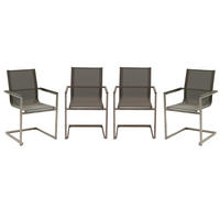 GARTENSTUHL 4er Set Dirk Freischwinger - Grau, Kunststoff (56/90/50cm) - DELUKE