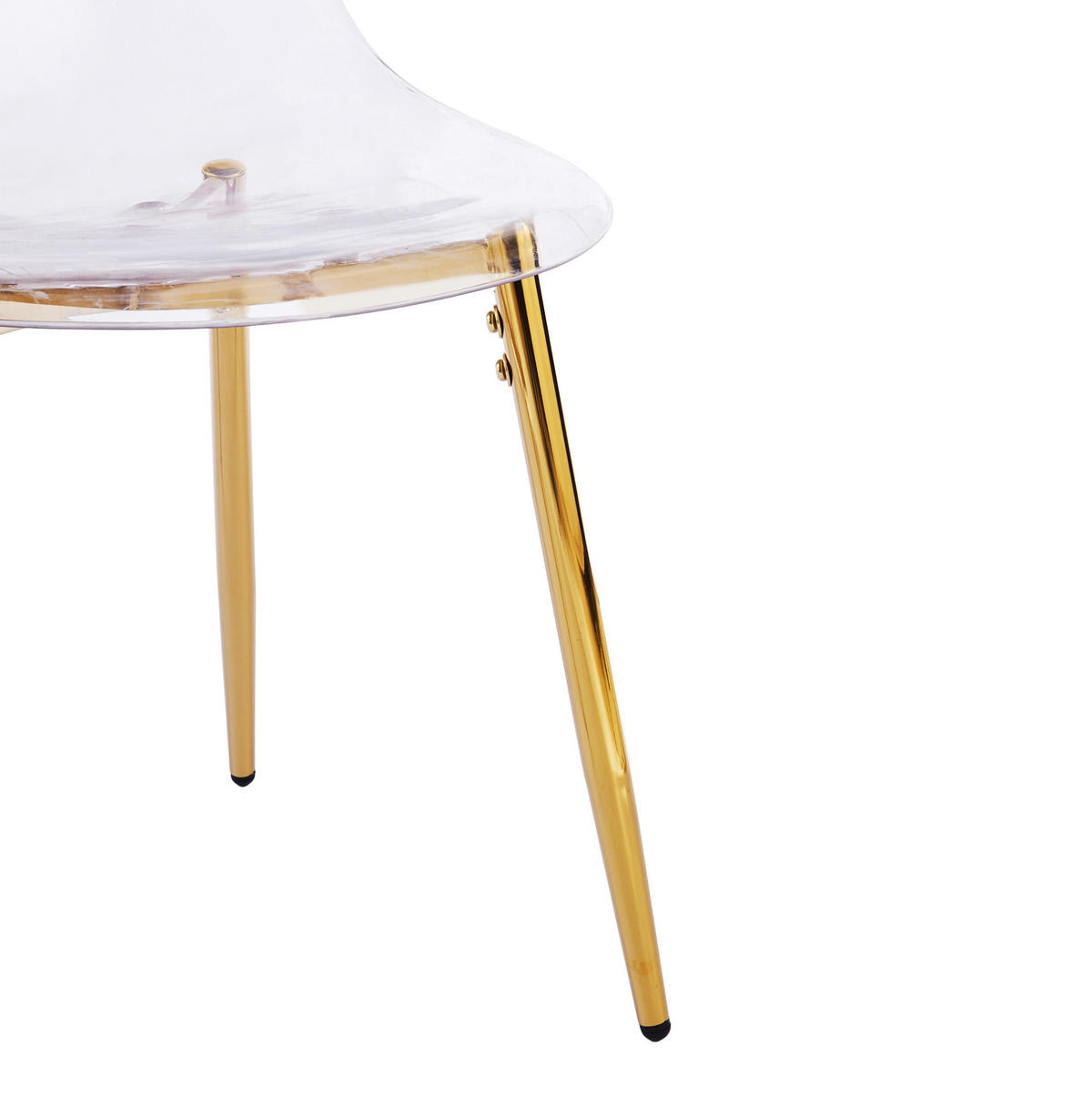 STUHL modern-minimalistisch Transparent ABS Metall Golden - Goldfarben, Metall (47/81/45cm) - Meubliv