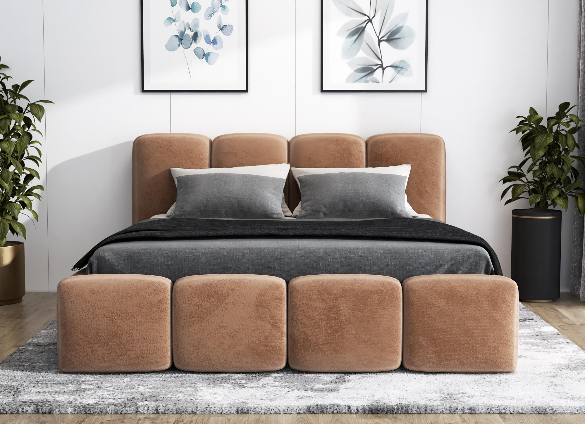 POLSTERBETT DONA 140x200 Braun - Braun, Textil (140/200cm) - A&J MöbelLand
