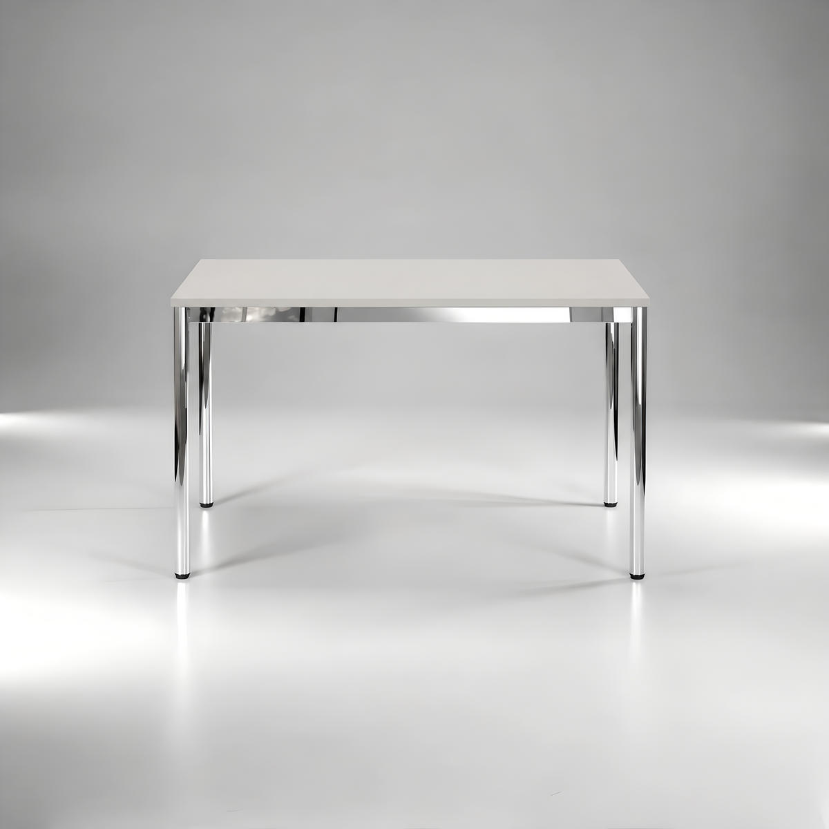 SCHREIBTISCH VST1 120 x 60 cm Lichtgrau – höhenverstellbar - Chromfarben/Grau, Holzwerkstoff (120/60/75.5cm) - Versee
