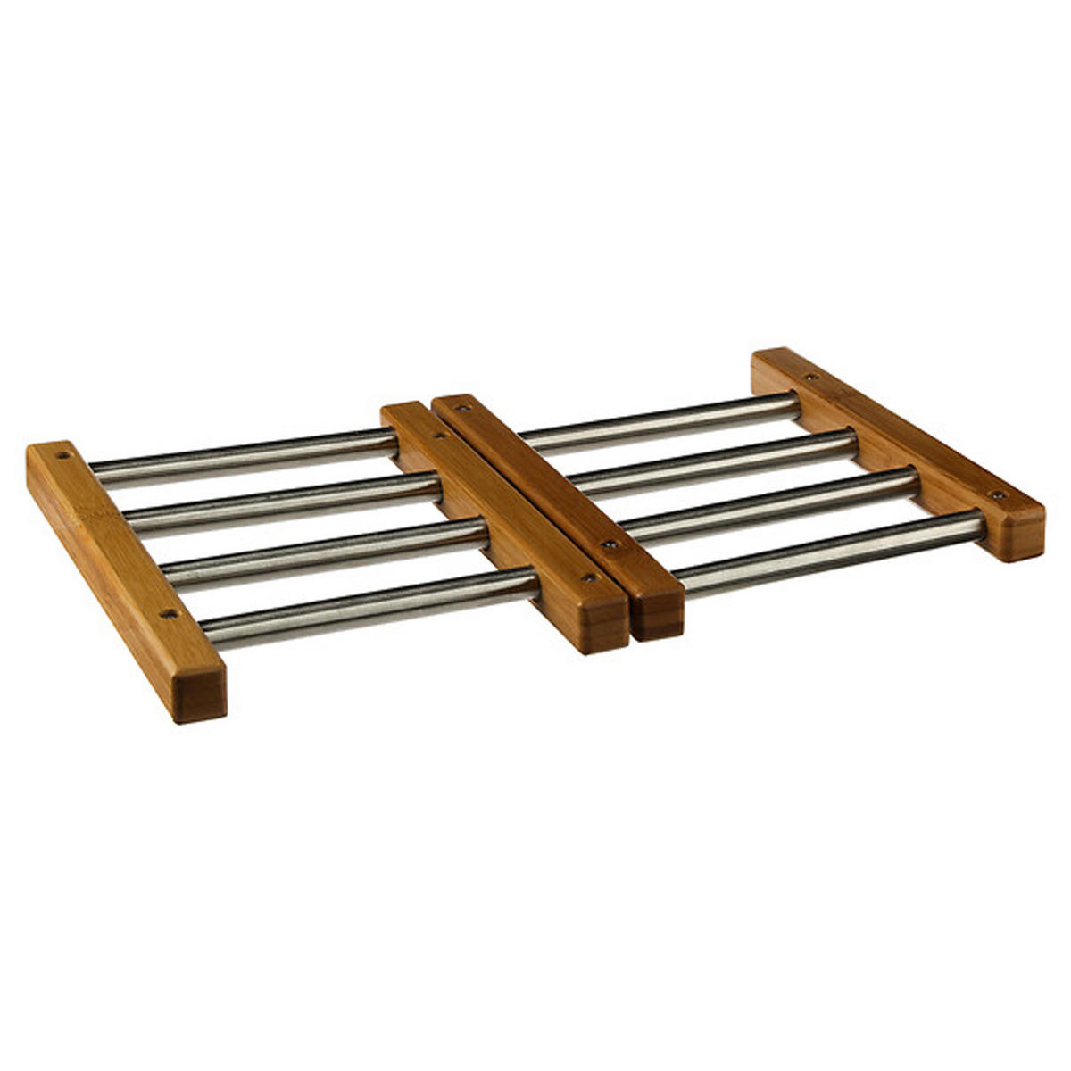 TOPUNTERSETZER Ausziehbar, Bambus, Edelstahl, Grau, 35 x 22 cm - Grau, Holz (22.2/35.2cm) - 5five Simply Smart