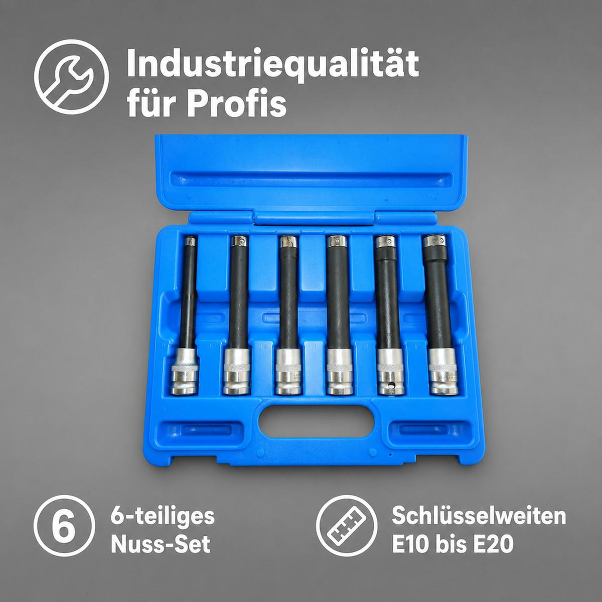 INNENSECHSKANT Nuss Satz - Blau, Metall (14/22/6cm) - BONI-SHOP