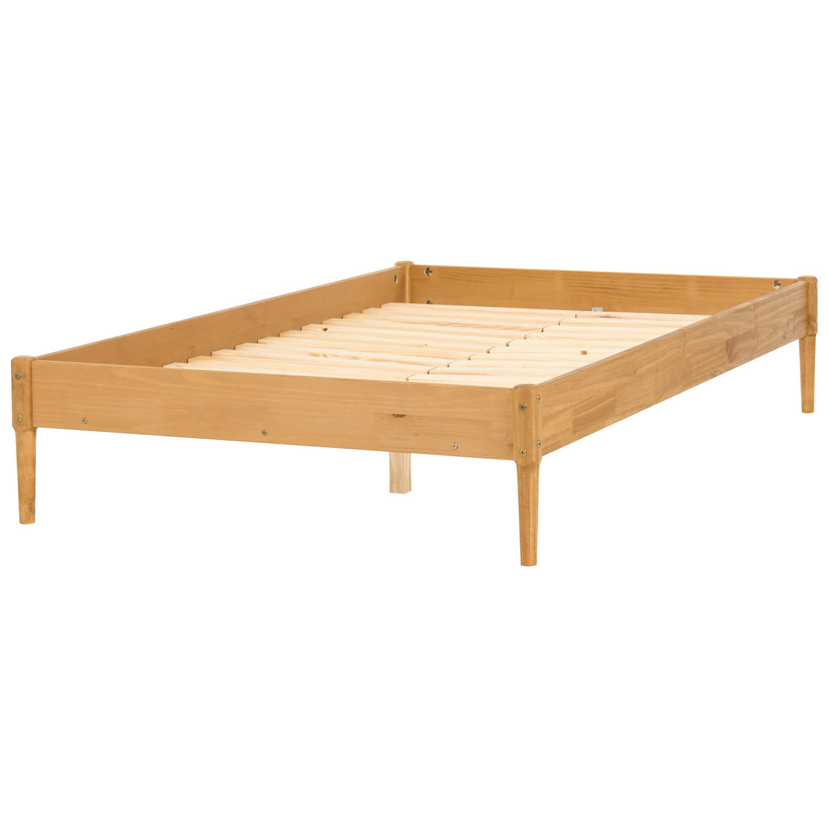 BETT ohne Kopfteil 120/200 Kiefernholz Hellbraun Veyrac - Hellbraun/Braun, Holz (120/200cm) - Beliani