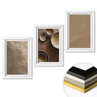 WANDBILDER 3er-Set - 20x30 cm Weißer Rahmen - Minimalistische Steinstrukturen - Weiß, Kunststoff (20/30cm) - ArtPrintCave
