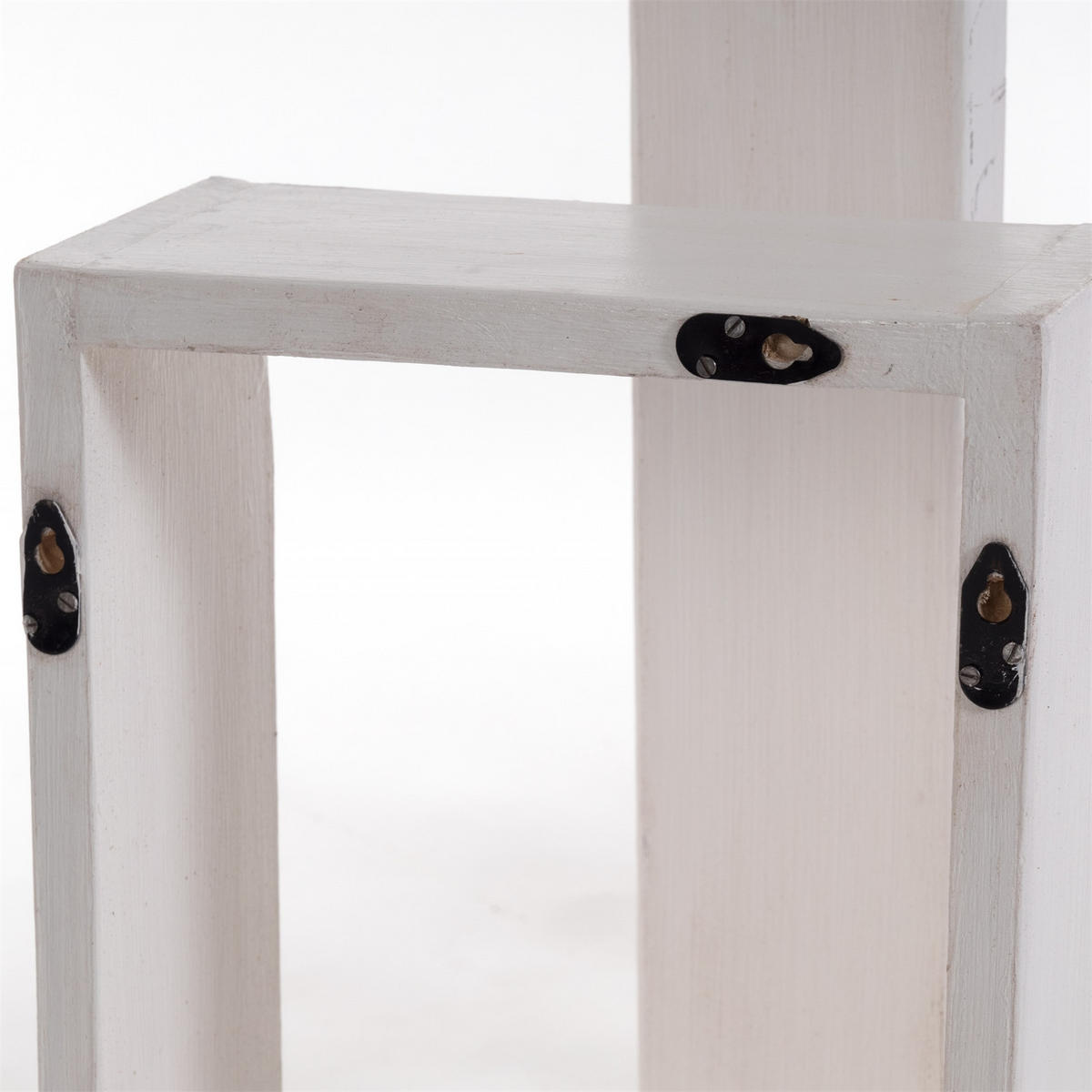 WANDREGAL-SET CUBEN 3-tlg Recyclingholz massiv, 3 Größen 06 weiß-landhaus - Weiß, Holz (40/50/11cm) - DESIGN DELIGHTS