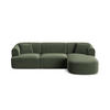 MODULARES-ECKSOFA rechts Campi aus Samt grün 4 Sitzplätze - Grün, Textil (156/256cm) - Cosmopolitan Design