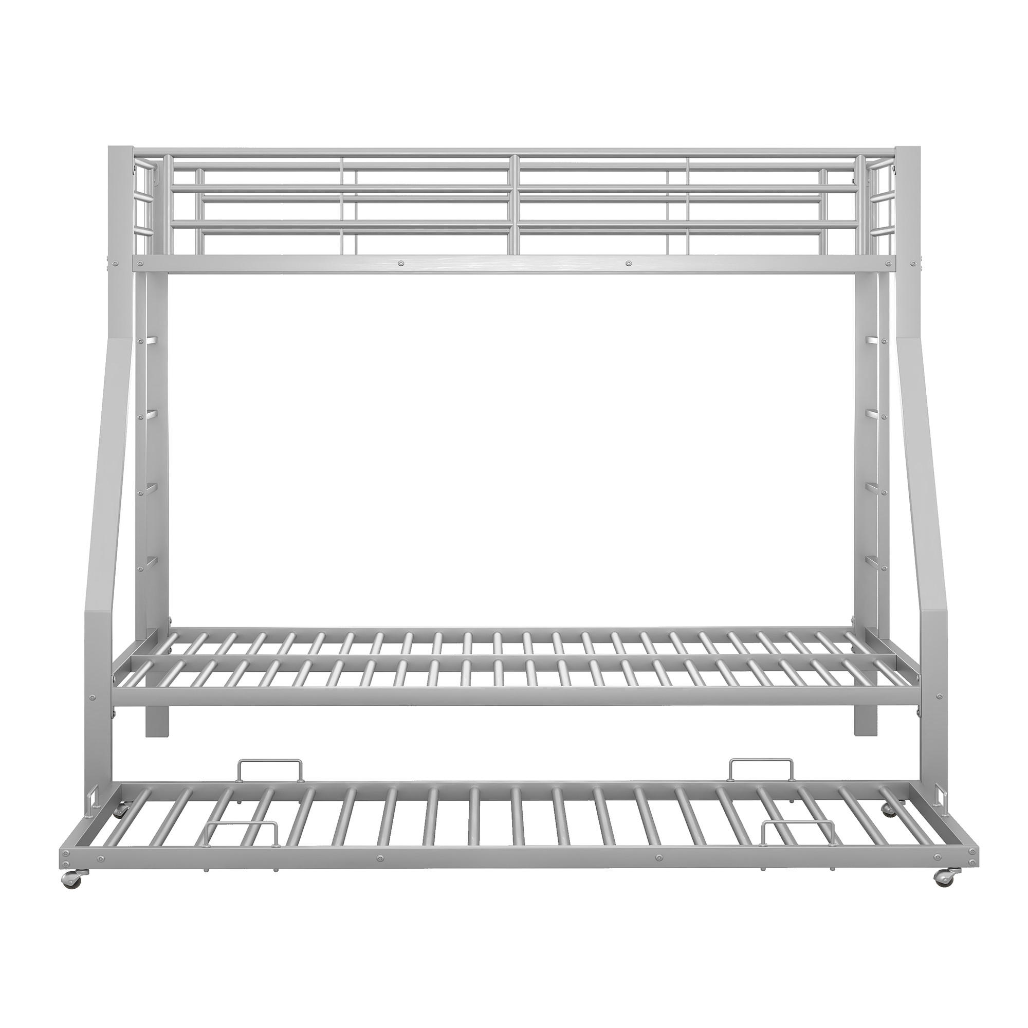 ETAGENBETT Metall 90/200 cm + 140/200 cm Silber - Silberfarben, Metall - Raumix