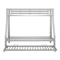 ETAGENBETT Metall 90/200 cm + 140/200 cm Silber - Silberfarben, Metall - Raumix