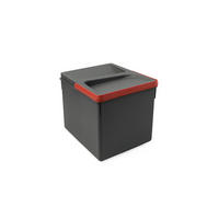 RECYCLINGBEHÄLTER für Küchenschublade, Höhe 216mm, 1x12Liter, Kunststoff anthrazitgrau - Anthrazit, Kunststoff (21.6/22/31.2cm) - EMUCA