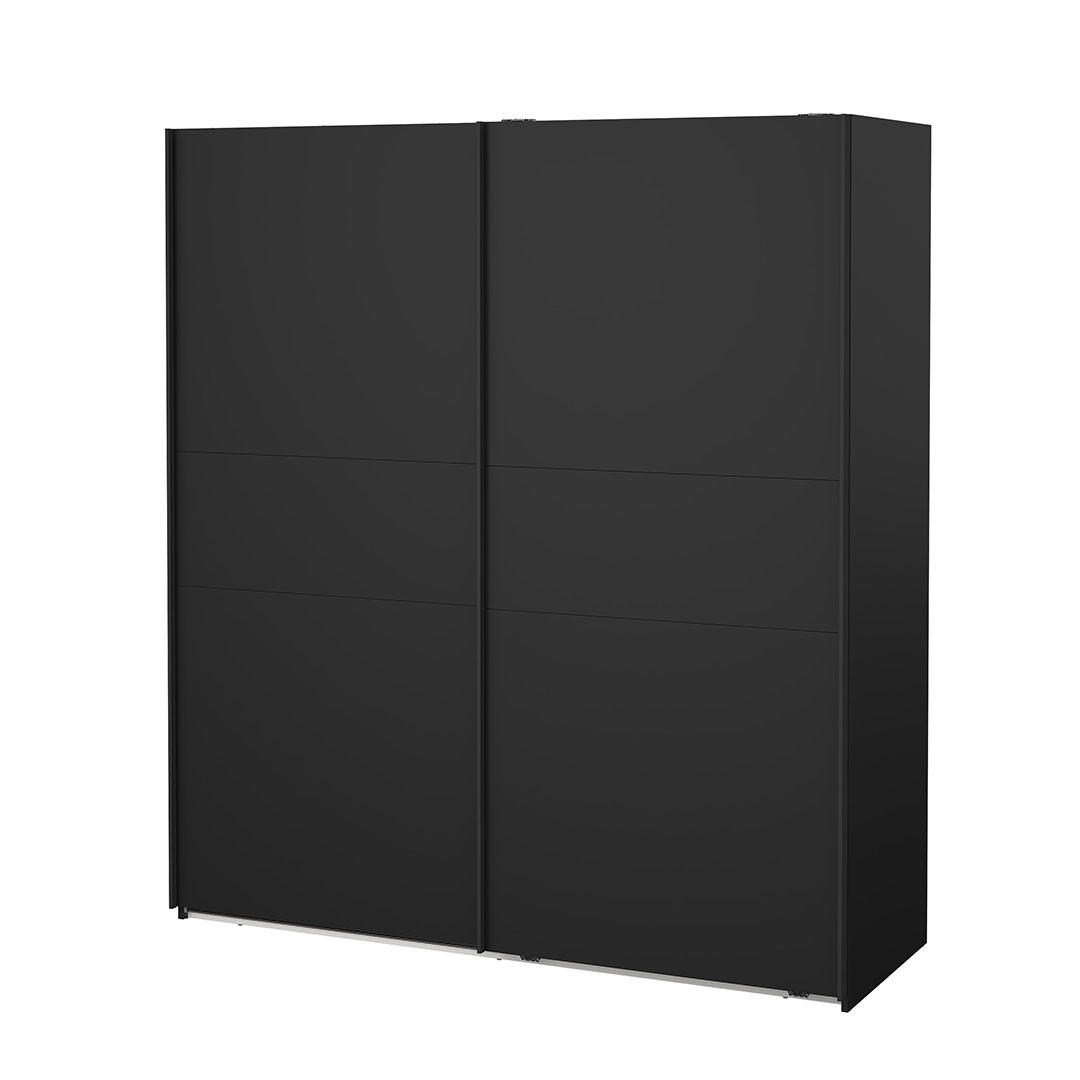 SCHIEBETÜRENSCHRANK, Como, Schwarz, Holzwerkstoff, 179 x 67 x 201 cm - Schwarz, Holzwerkstoff (179/201/67cm) - ebuy24