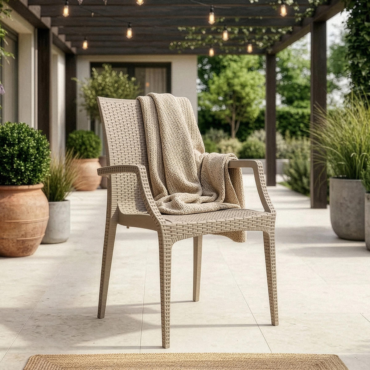 GARTENSTUHL ETULI 4-tlg, Beige - Beige, Kunststoff (56/88/50cm) - KONSIMO®