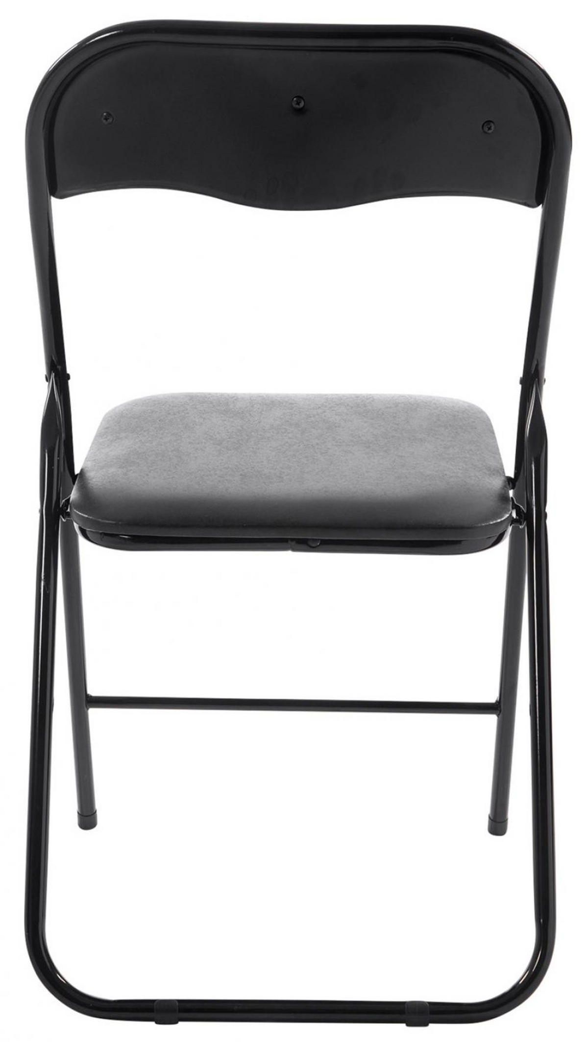 BESUCHERSTUHL 4er Set Lederlook schwarz/schwarz - Schwarz, Textil/Metall (45/78/45cm) - CLP