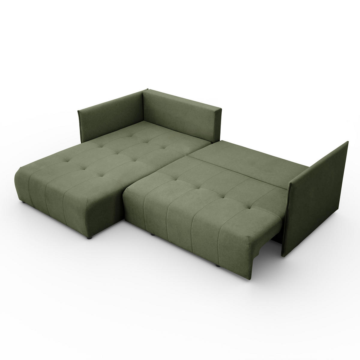 ECKSOFA L-Form Hannover stoff Castel Grün Rechts - Grün, Holz (246/188cm) - Kaiser Möbel
