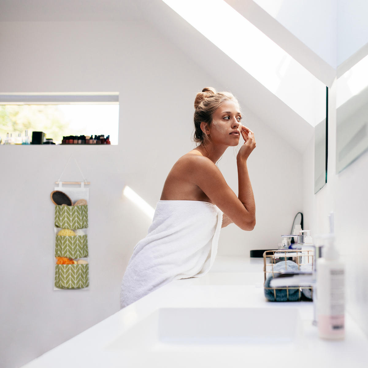 ZÁVĚSNÝ organizér - různobarevná, dřevo/textil (20/74/8cm) - Relaxdays