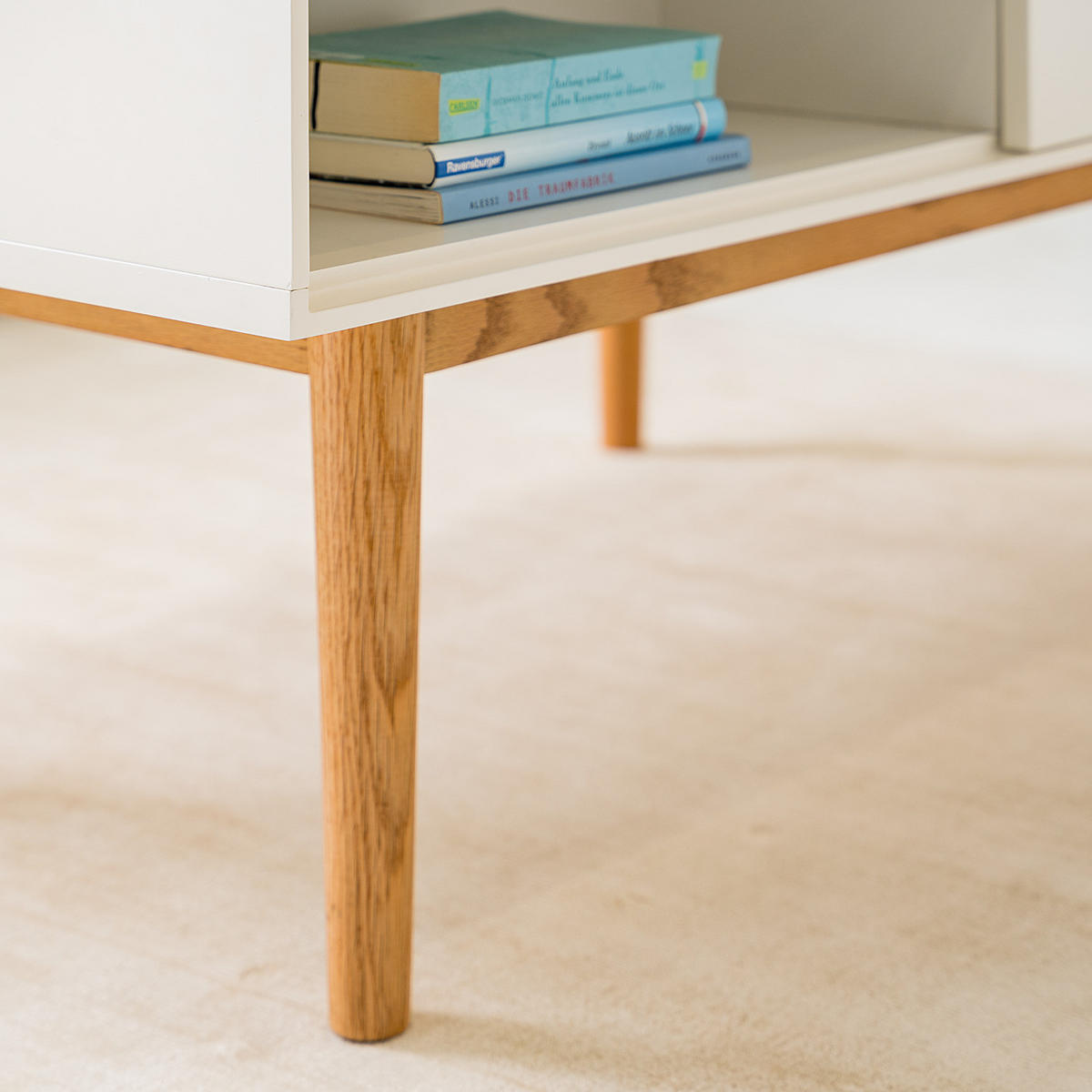 COUCHTISCH mit 2 Schubladen - Weiß / Eiche - Eichefarben/Weiß, Holzwerkstoff (60/100/45cm) - home24