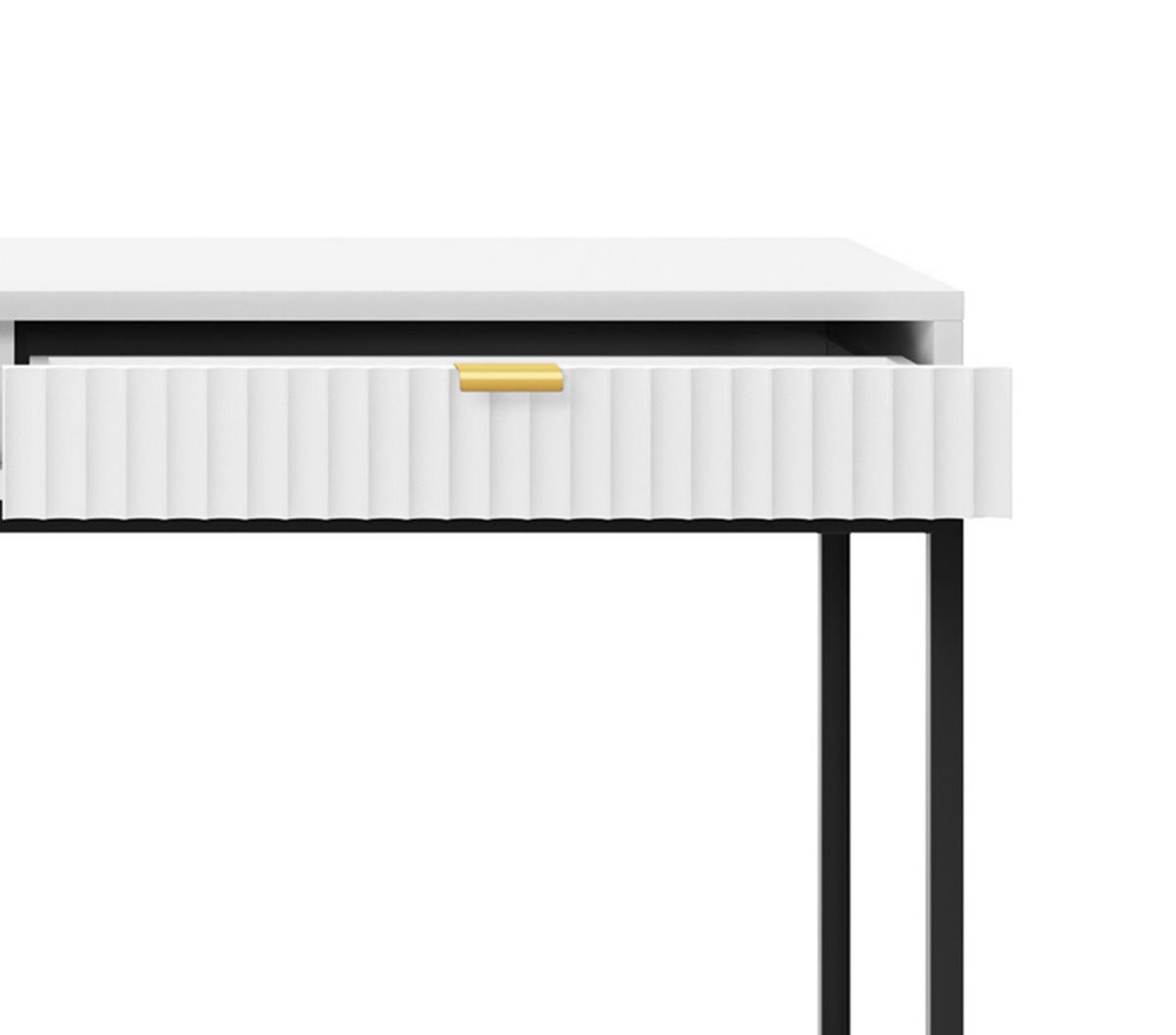 SCHMINKTISCH ZOVA Weiß 104x77x50 cm Little table, Freistehend - Schwarz/Weiß, Holzwerkstoff/Metall (50/104/77cm) - DomoHome