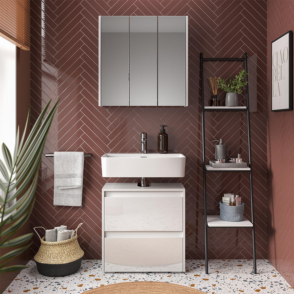 KOUPELNOVÝ NÁBYTEK Majest Bílá - bílá/vysoce lesklá bílá, kompozitní dřevo (60/62/30cm) - Vicco