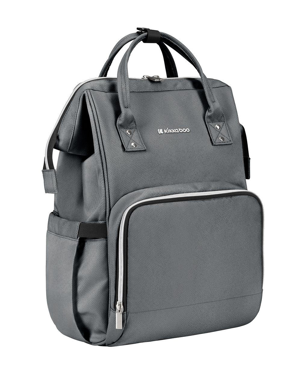 WICKELTASCHE Siena grau dunkelgrau Wickelunterlage, Thermo-Flaschenfächer, wasserabweisende Tasche - Schwarz, Textil (21/42/27cm) - Kikka boo