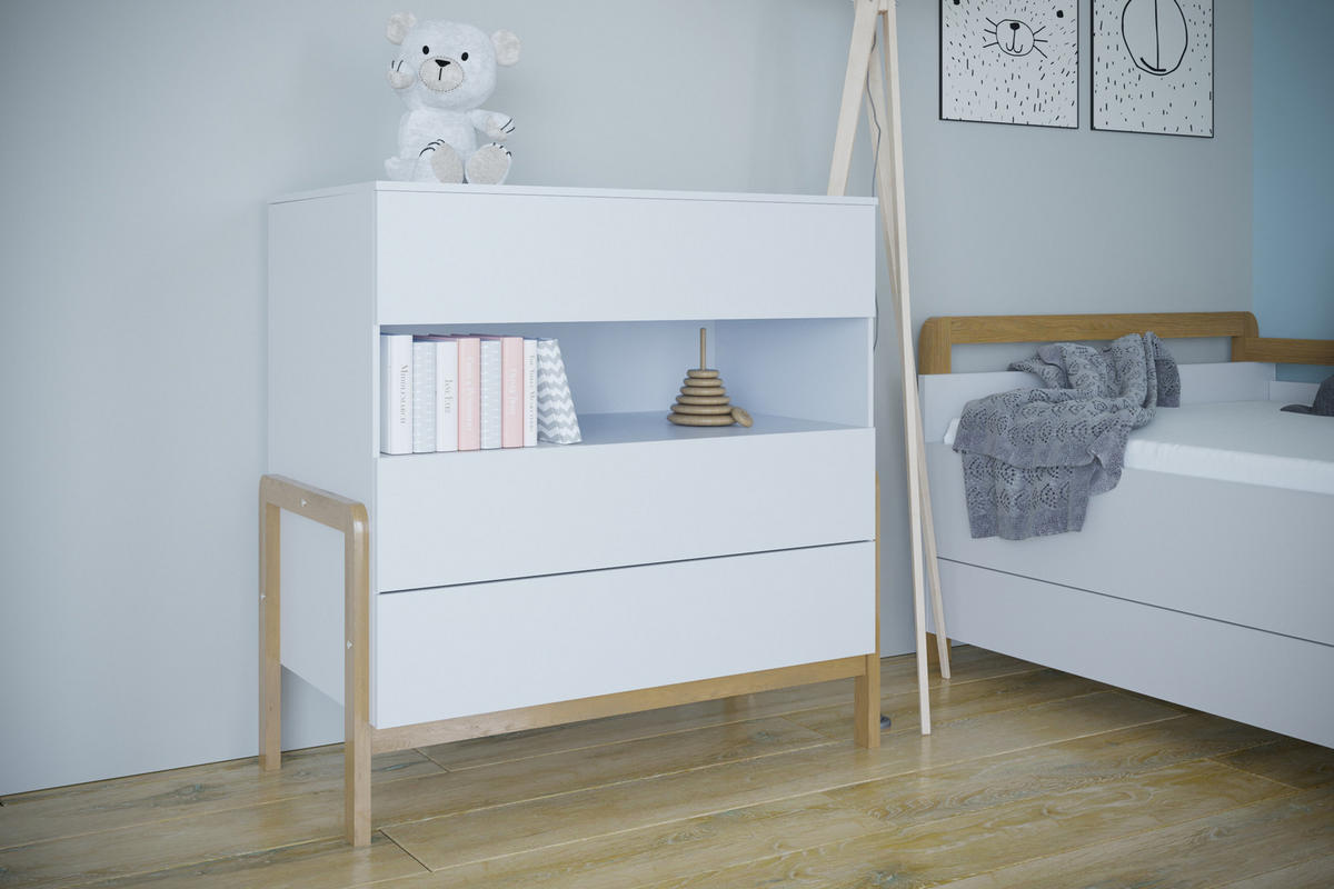 KOMMODE VICTOR Weiß 94/90/45 - Weiß, Holzwerkstoff (94/90/45cm) - RAUMHIRSCH FURNITURE