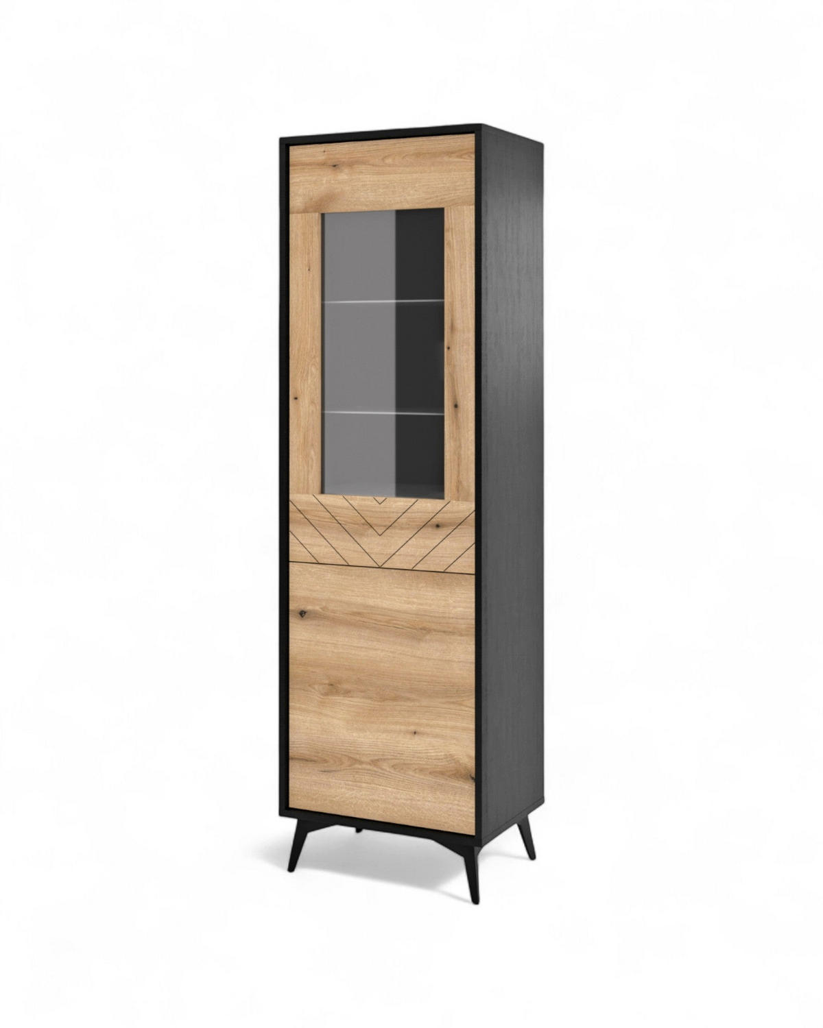 VITRINE – W54 – 54 cm – DIAMOND – Eichefarben - Eichefarben, Holzwerkstoff (53.5/178.1/39cm) - hi-markt