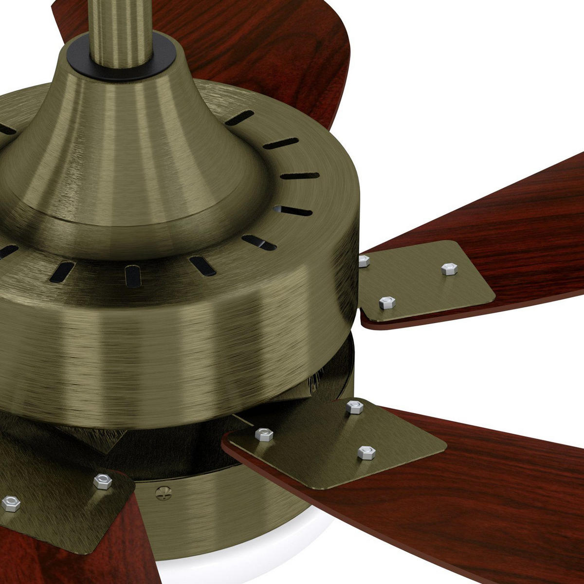 DECKENVENTILATOR Orveth 75/75/42.5 cm - Dunkelgrün, Kunststoff/Metall (75/75/42.5cm) - ZMH