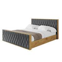 POLSTERBETT mit Bettkasten, Fußteil und Lattenrost, Boxbett ohne Matratze - ENZO5-Z 160x200 Dunkelgrau - Anthrazit, Holzwerkstoff/Textil (160/200cm) - ALTDECOR