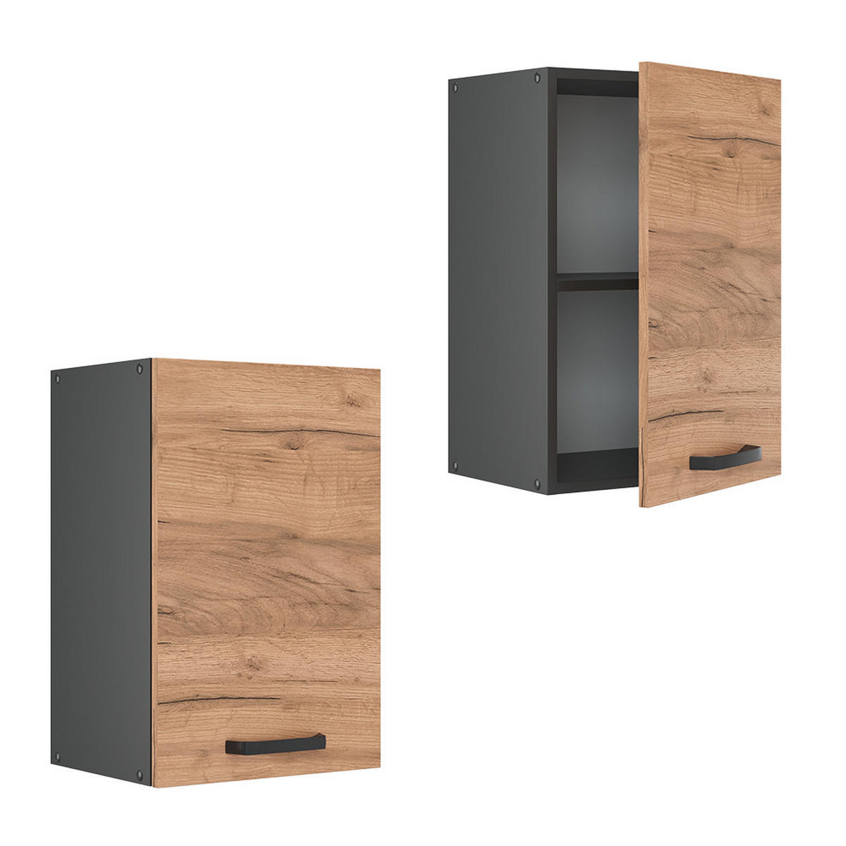 HÄNGESCHRANK R-Line Goldkraft Eiche 40 cm - Anthrazit/Eiche Wotan, Holzwerkstoff (40/60/31cm) - Vicco