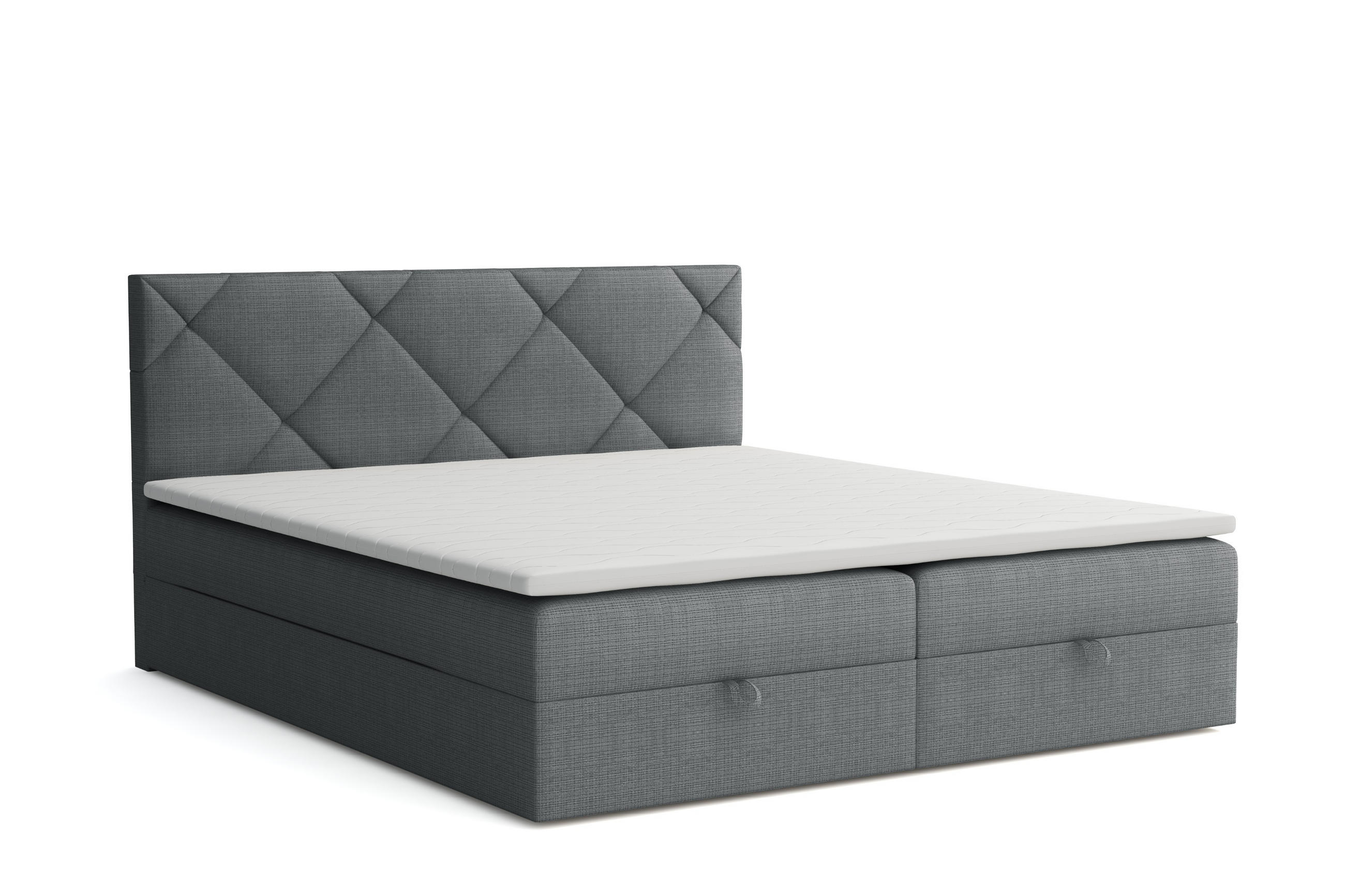 BOXBETT Panama 140x200 Grau - Grau, Textil/Metall (140/200cm) - VLR BEDS