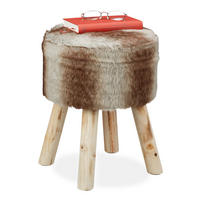 FELLHOCKER - Multicolor, Holz/Holzwerkstoff (38/42/38cm) - Relaxdays