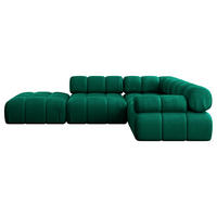 ECKSOFA modulares Sofa Felto-L1 - 285x190x70 cm Dunkelgrün Velours - Dunkelgrün, Holzwerkstoff/Textil (285/190cm) - ALTDECOR
