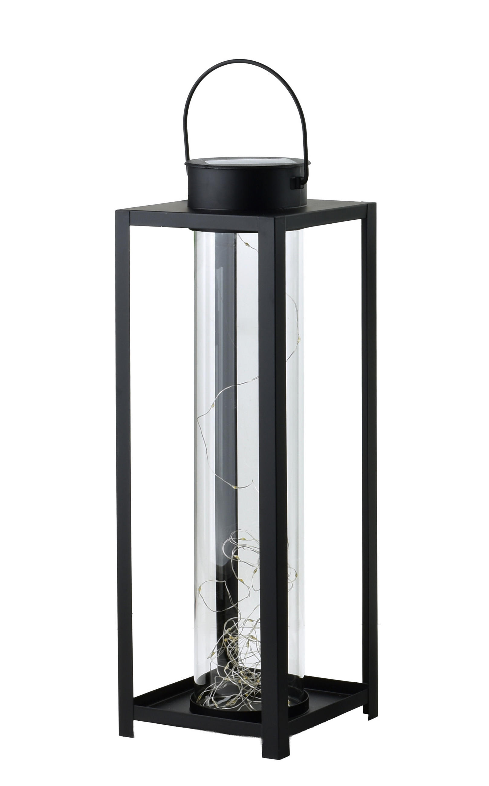 LATERNE Sokke schwarz 15/15/47 cm Kunstoff - Schwarz, Kunststoff (18/47/18cm) - Mondex