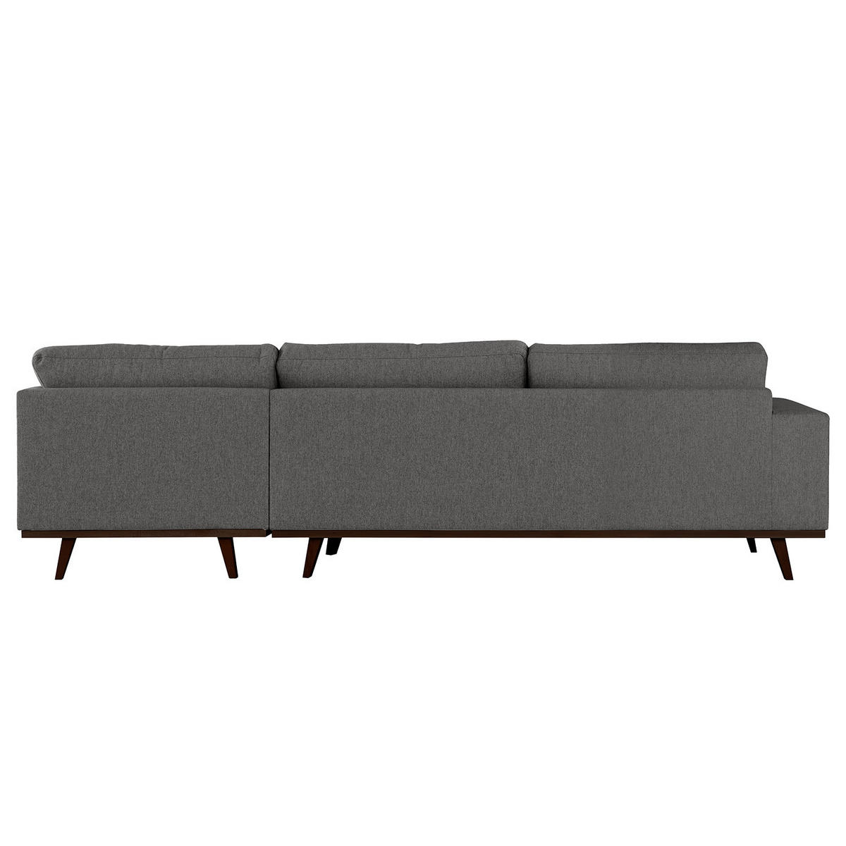 ECKSOFA mit Longchair - Dunkelgrau/Buchefarben, Buchenholz/Textil (281/153cm) - home24
