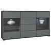 SIDEBOARD Bari Graphit Seidenmatt - Graphitfarben, Holzwerkstoff (138.5/75.5/35cm) - Vladon