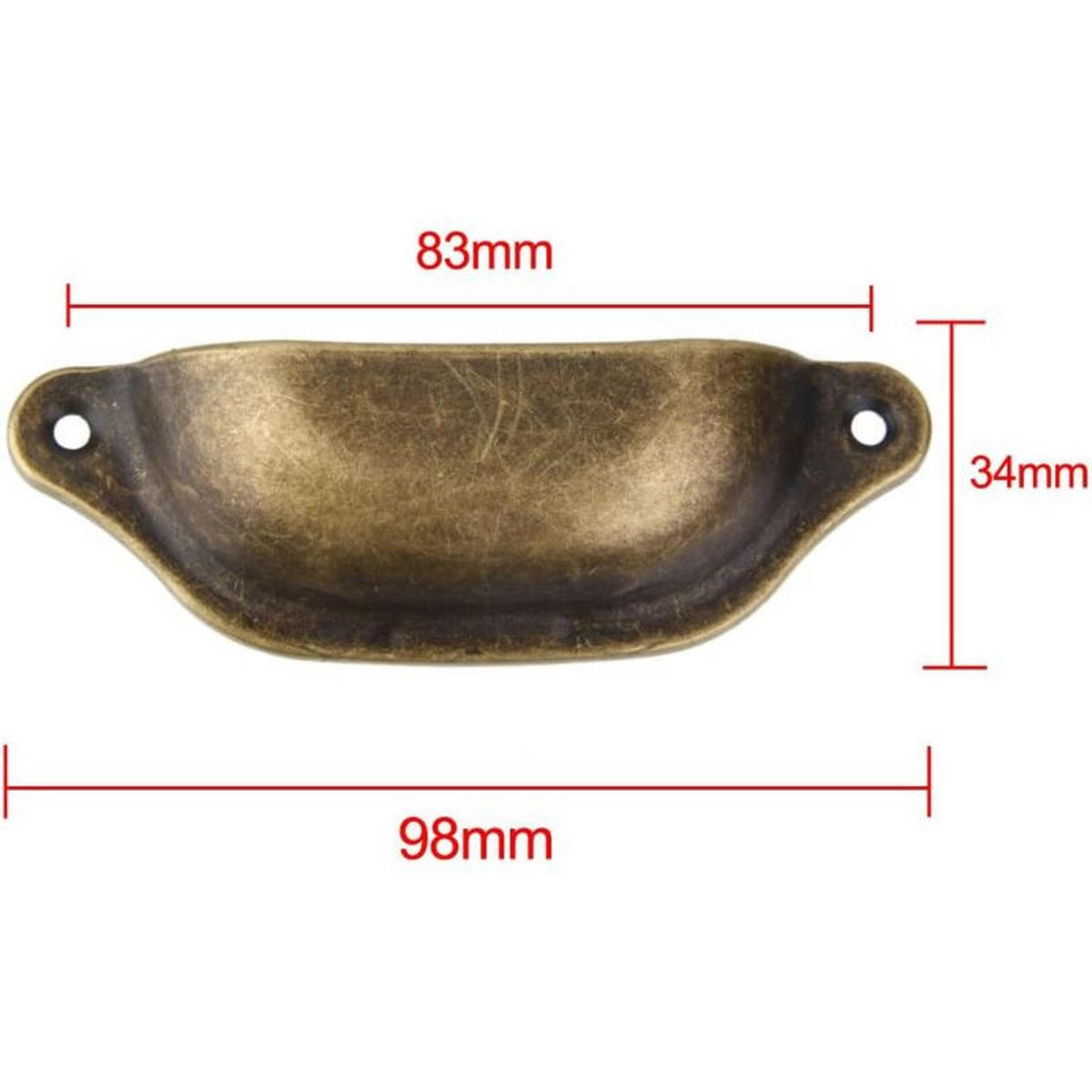 SCHRANKKNOPF Antikmessing 10er-Set - Orange, Metall (3.4/9.8/9.8cm)