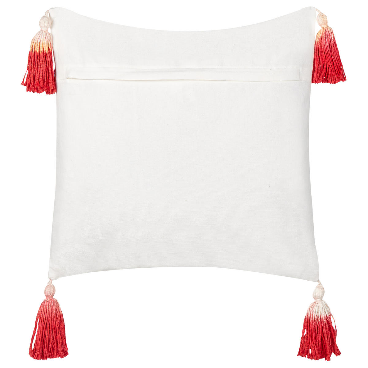 DEKOKISSEN 2er-Set Cremeweiß 45/45 cm Vallota - Rot/Goldfarben, Naturmaterialien (45/45cm) - Beliani