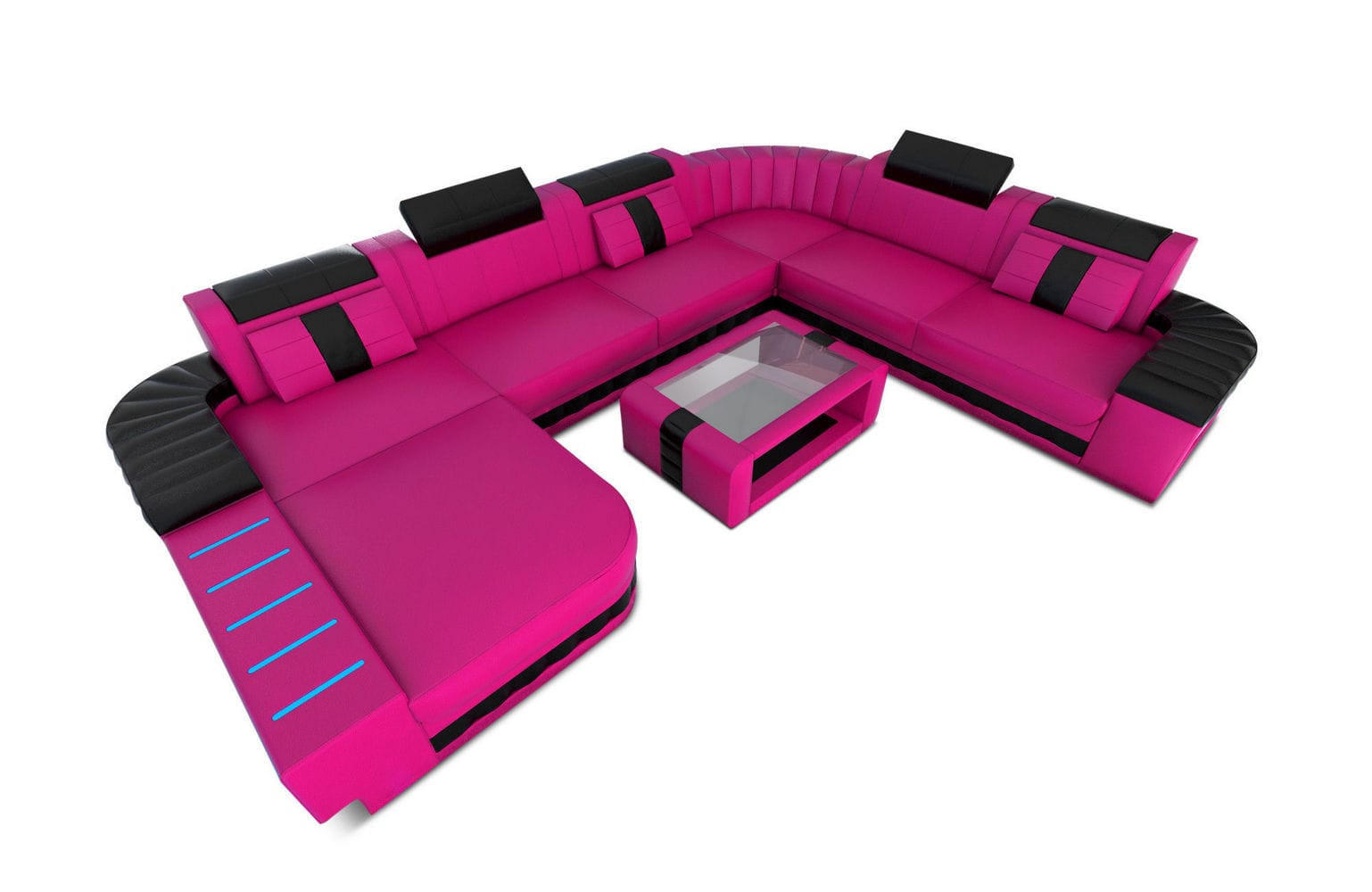 XXXLutz Wohnlandschaft Pink 362x80x287 cm