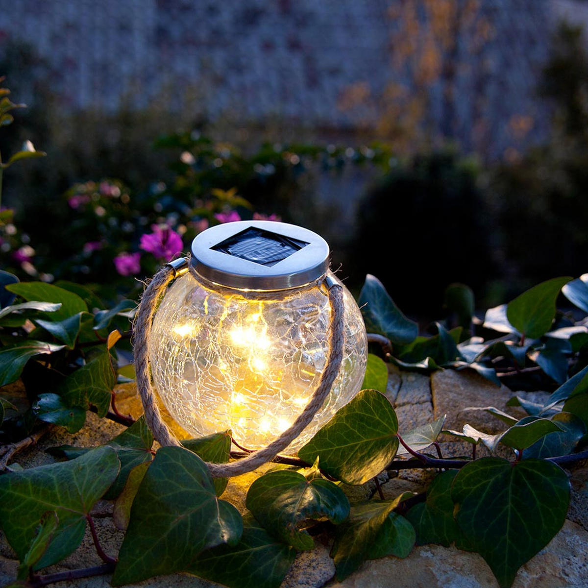 SOLARKUGEL 2er-set CRACK BALL CORD transparent - Transparent, Glas (11/11/13cm) - Lumisky