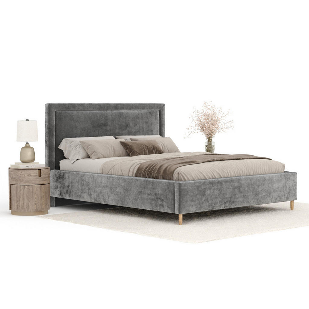 Thumbnail - Maison de Reve Polsterbett, Grau, Textil, Buche, Kiefer, 180x200 cm, Oeko-Tex® Standard 100, FSC 100%, Made in EU, Schla...