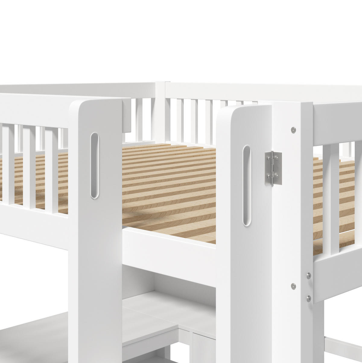 HOCHBETT 140/200 cm Weiß aus Kiefernholz mit Schreibtisch - Weiß, Holz (140/200cm) - OKMYHOME