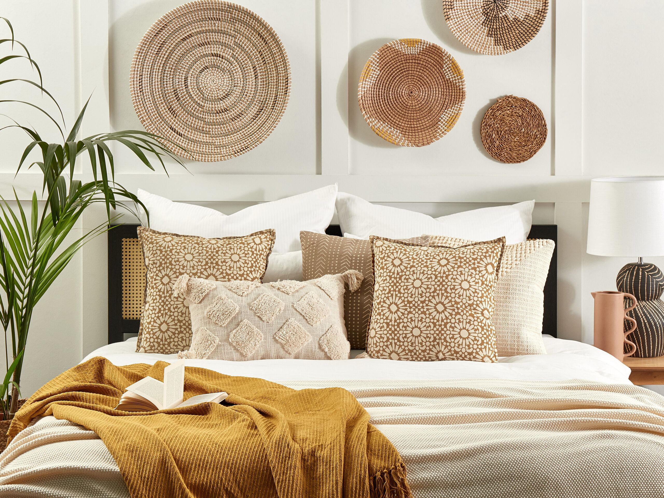 DEKOKISSEN Sandbeige 45/45 cm Ceiba - Beige, Naturmaterialien/Textil (45/45cm) - Beliani