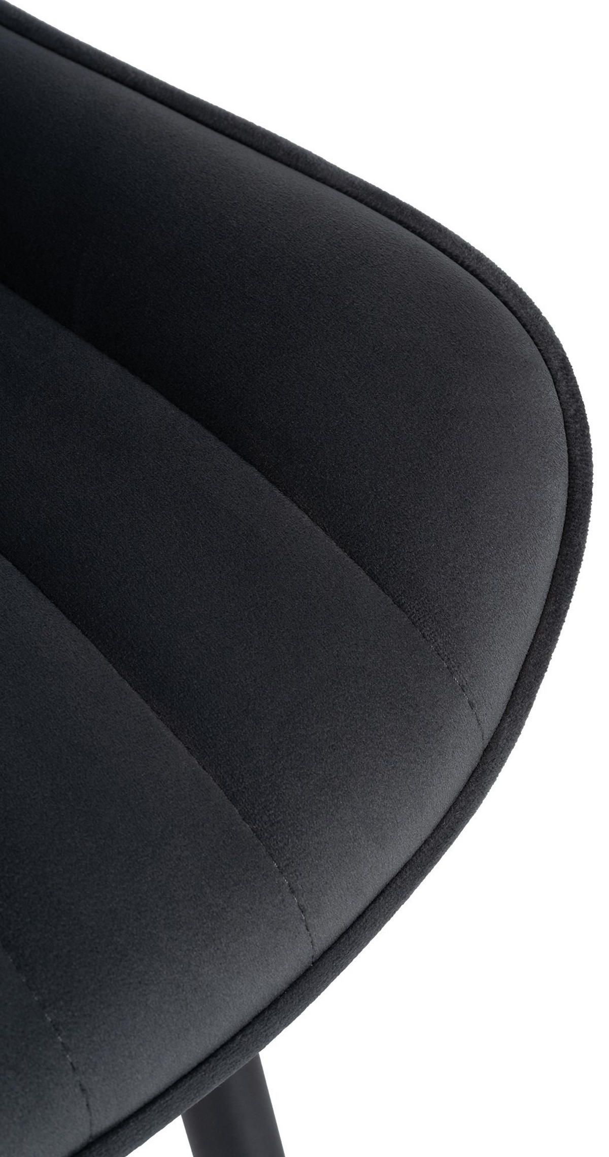 STUHL Samt schwarz - Schwarz, Textil/Metall (50/81/61cm) - CLP