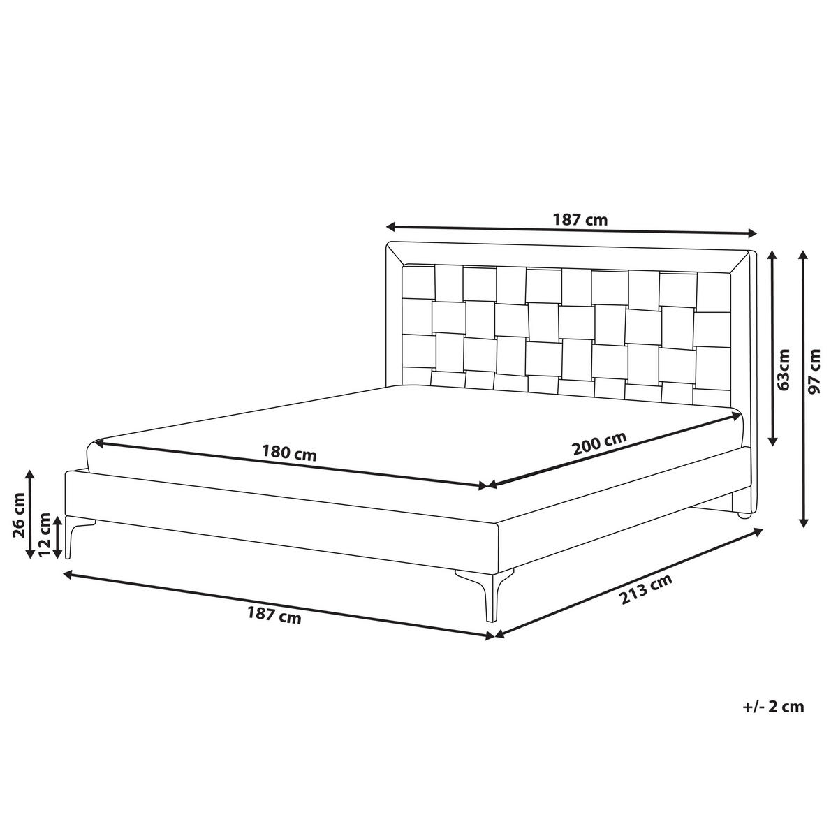 DOPPELBETT 180/200cm Schwarz Limoux - Schwarz, Textil (180/200cm) - Beliani