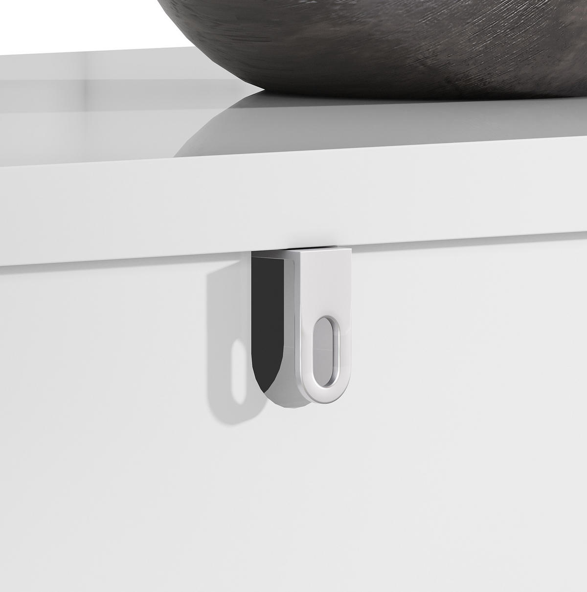 SIDEBOARD mit 2 Türen 152 x 40 x 75 cm Weiß - Weiß, Holzwerkstoff (40/75/152cm) - Meubliv