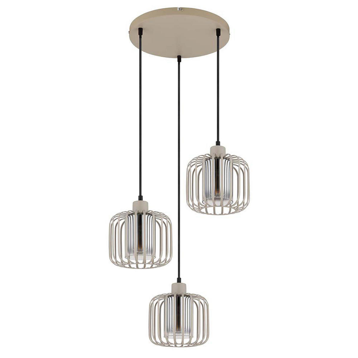 HÄNGELEUCHTE Alfred Metallstabe Sand Beige - Beige, Glas (44/44/120cm) - Globo Lighting