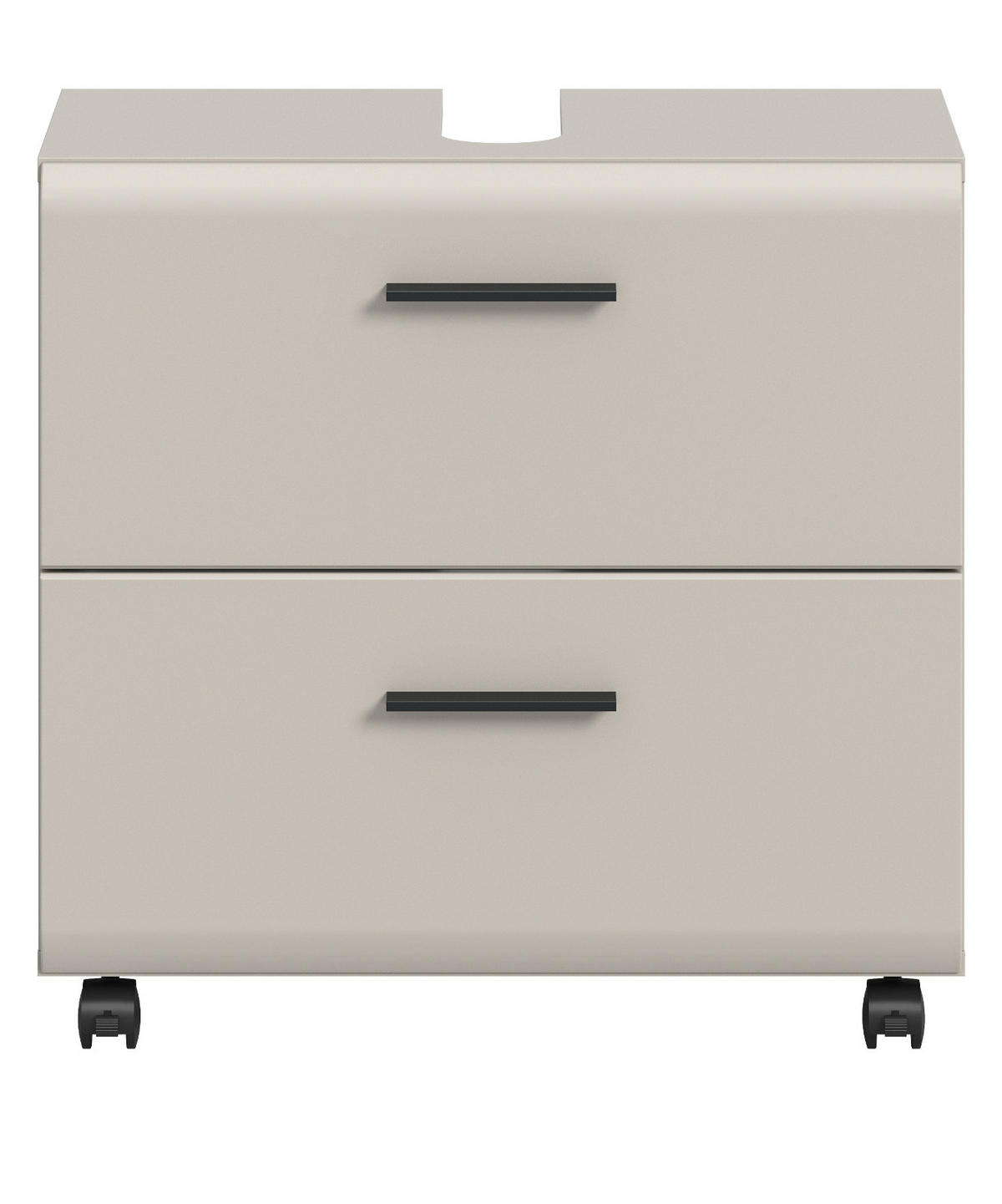 WASCHBECKENUNTERSCHRANK Kaschmir 60 cm, Badezimmer Unterschrank auf Rollen - Kaschmir/Schwarz, Holzwerkstoff/Kunststoff (60/59/30cm) - Inn.Furn