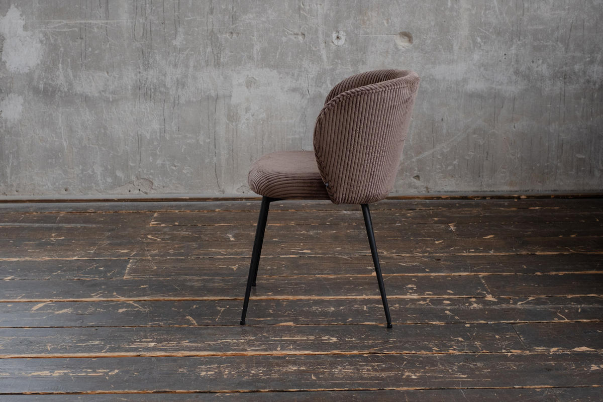 ESSZIMMERSTUHL LENA Braun Cord (1er-Set) - Dunkelbraun/Braun, Textil (54/78/53cm) - KAWOLA