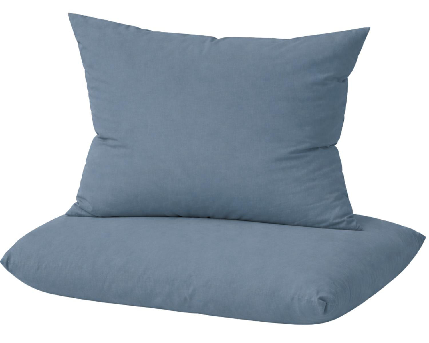 KISSENBEZUG Mako Satin 40x80 cm aus 100% Baumwolle, Kopfkissenbezug 40 x 80 im 2er Set - Blau - Blau, Textil (80/40cm) - Carpe Sonno